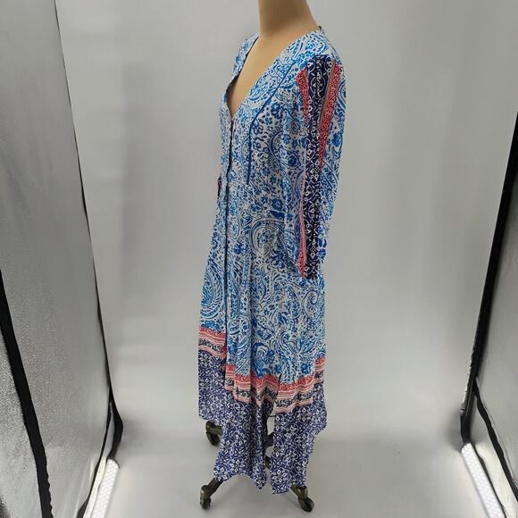 ZARA WOMAN PRINTED TUNIC DRESS Blue / White| 8131/413 geometric print boho - Picture 8 of 14